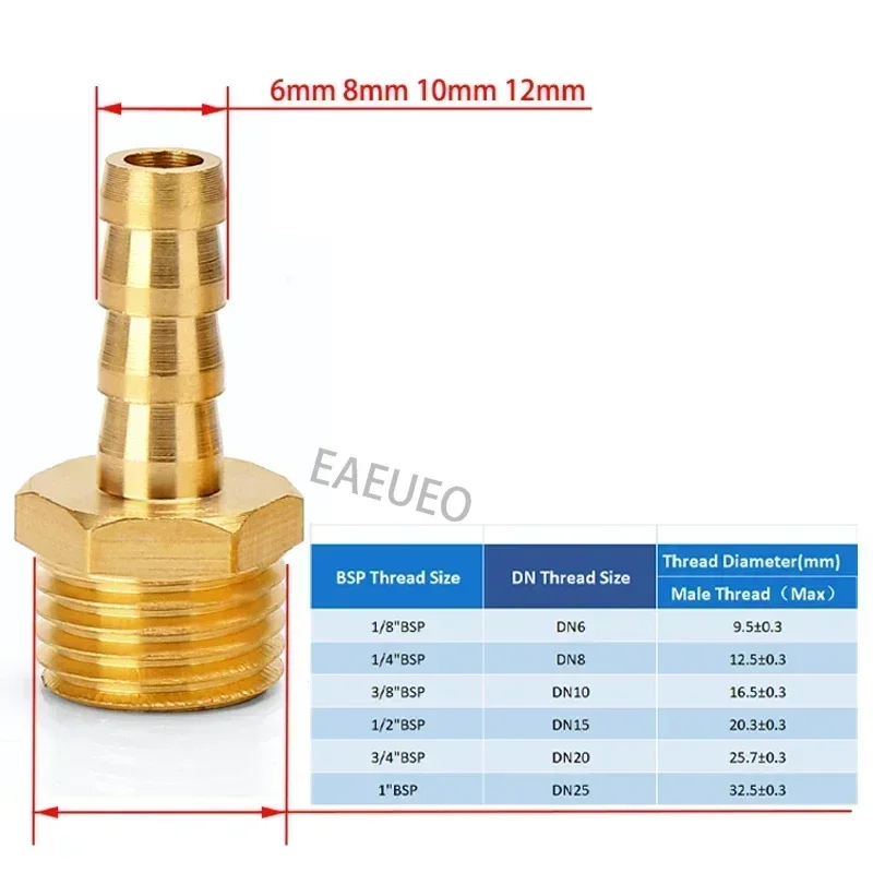 PC PCF PL Pagoda connector 6 8 10 12 14 16mm hose barb connector hose tail thread 1/8 1/4 3/8 1/2 BSP Brass Pipe Fitting