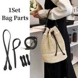 Korean Style DIY Straw Bucket Bag Straps Handmade Drawstring Handbag Handles Woven Backpack Beam Pocket Accessories For Bags Hot