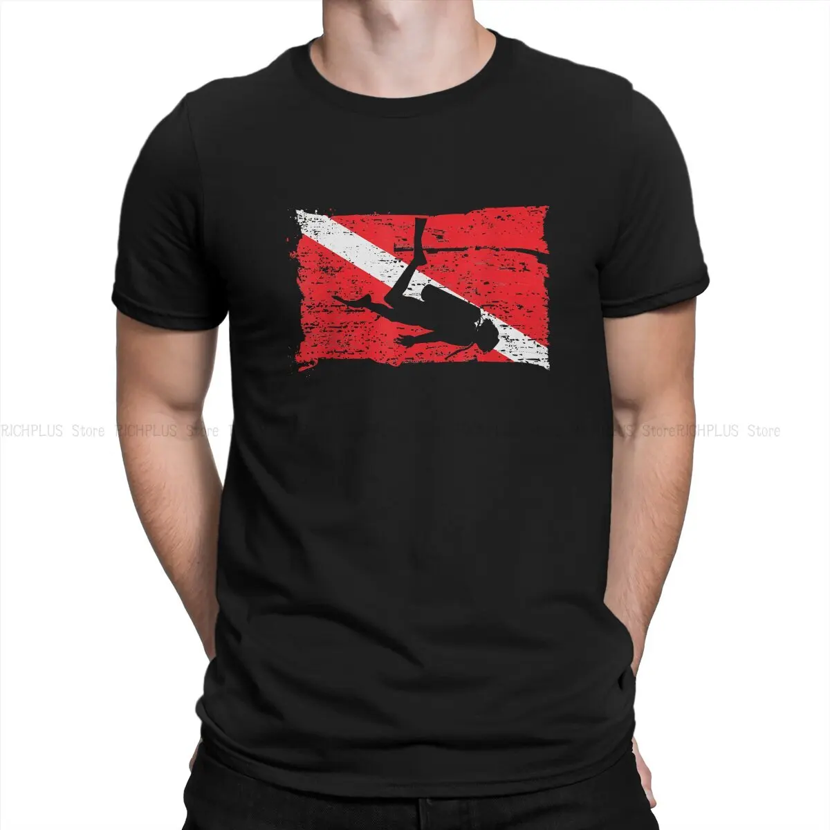 Diving Dive TShirt Scuba Diving Flag Vintage Divers Elegant T Shirt Oversized Men Tee Shirt Printing Trendy