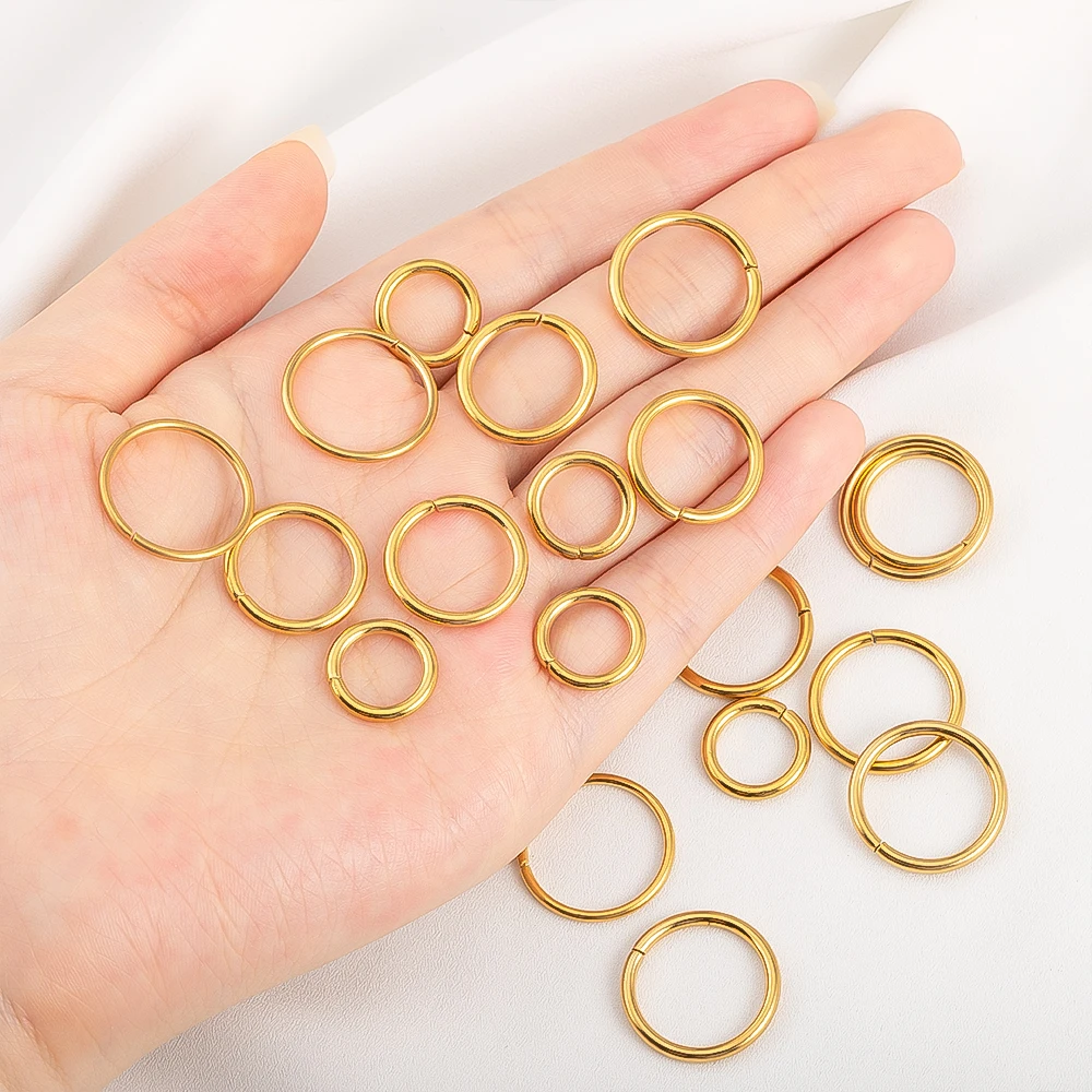 10PCS Gold Plated Stainless Steel Jump Rings 2x18mm Open Split Rings for DIY Jewelry Making Bracelet Necklace Findings