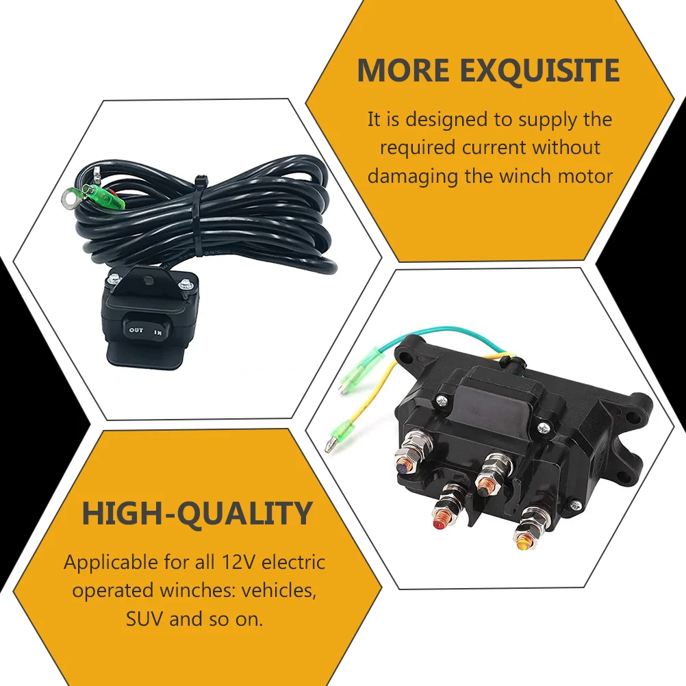 1 Set Vehicle Electromagnetic Relay Contactor Solenoid Relay Winch Supply Vehicle Relay Contactor 12V Winch Relay