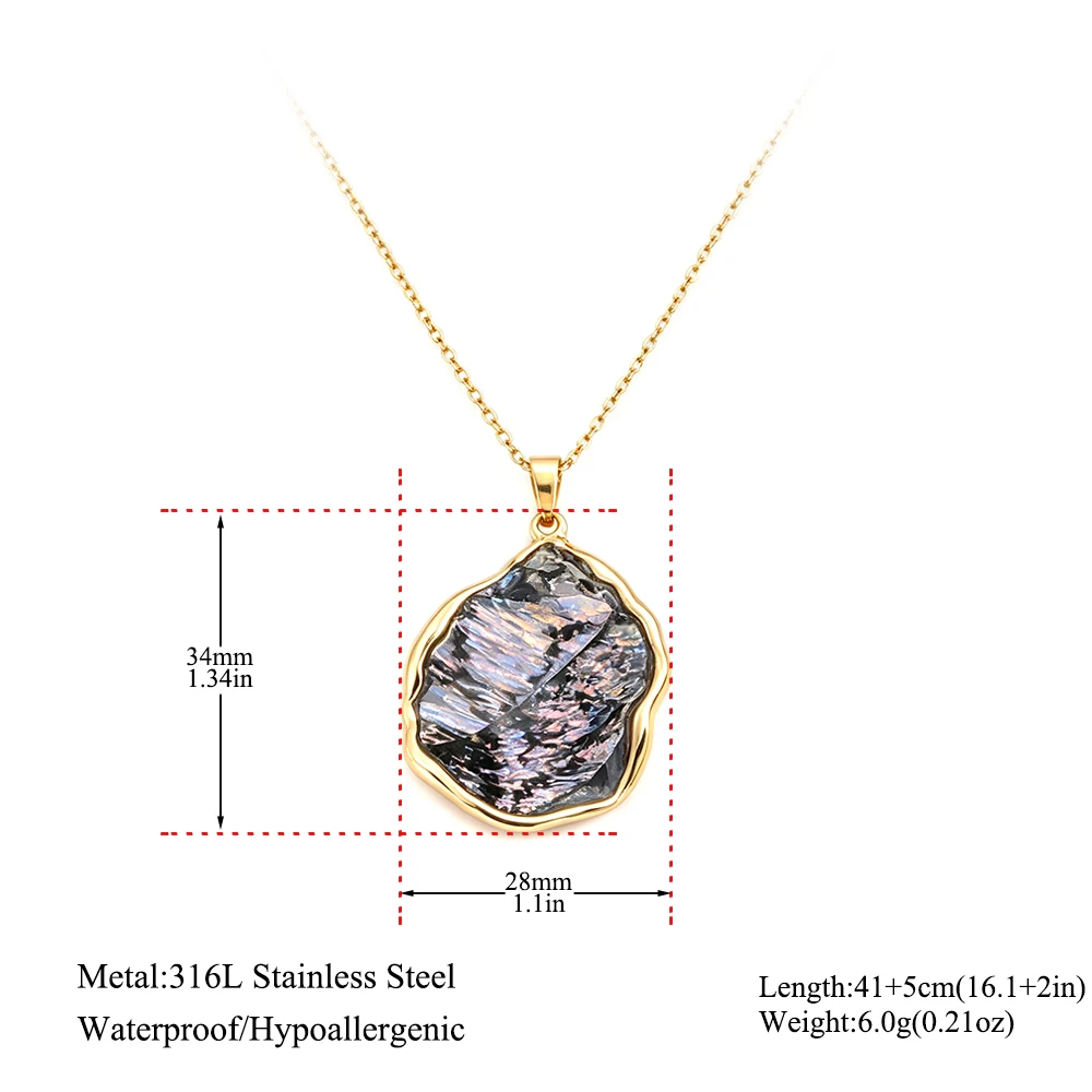 Lokaer Delicate White Abalone Shell Pendant Necklace Gold Plated Stainless Steel Fashion Jewelry Gift For Women Wholesale N26100