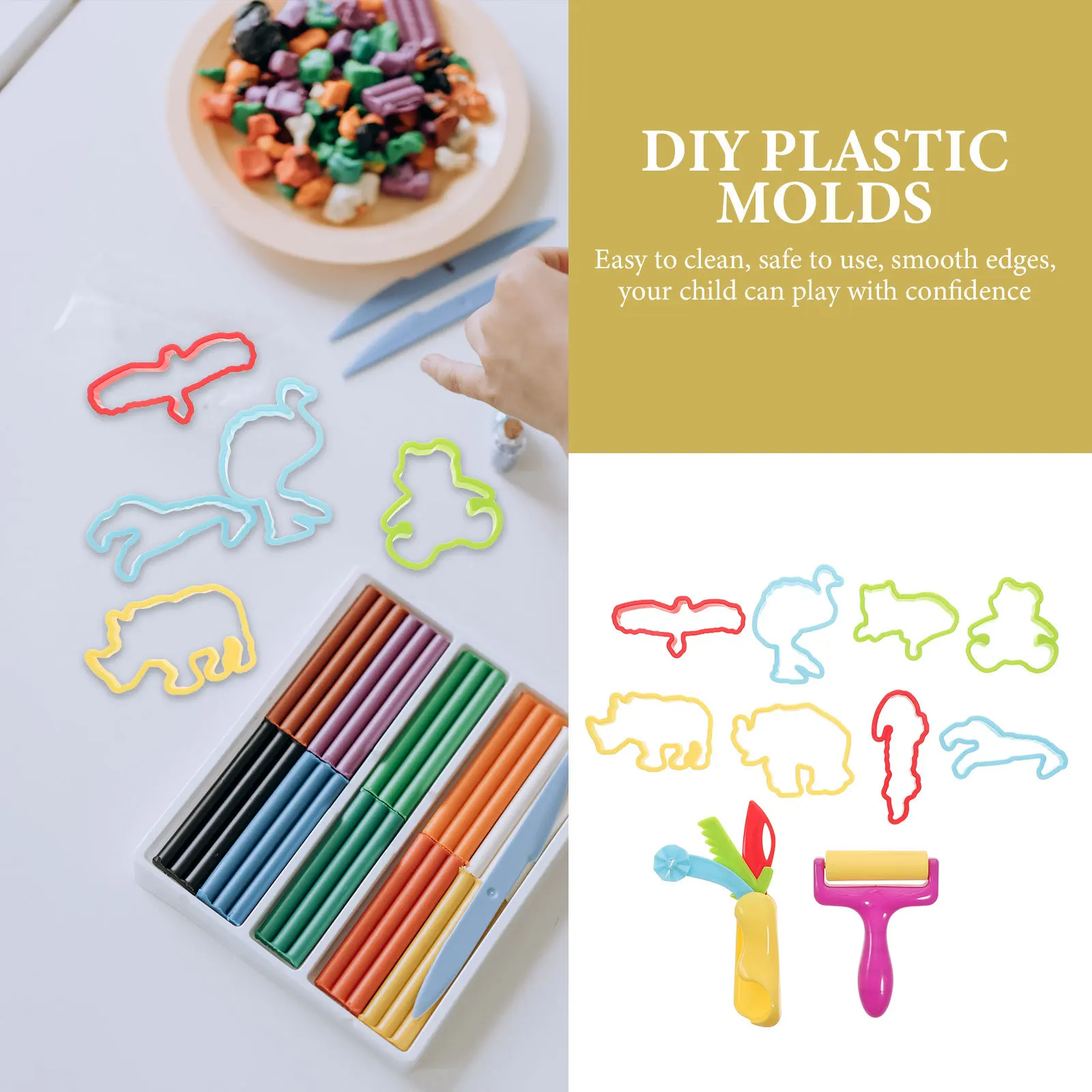 20 قطعة للأطفال لتقوم بها بنفسك قوالب الطين مجموعة أدوات البلاستيسين للأطفال الخبز الشوكولاته النمذجة الأنشطة الحرفية التعليمية #3