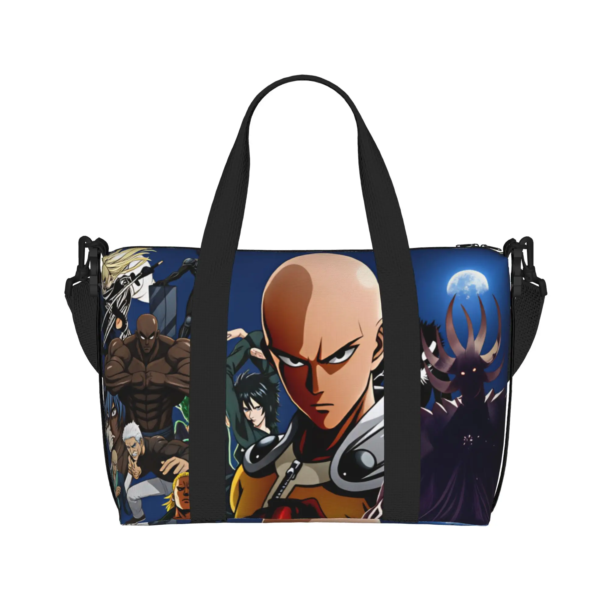 Custom Saitama O-Ones P-Punchs M-Mans Tote Bag Women Big Capacity Garou King Tatsumaki Gym Beach Travel Bags