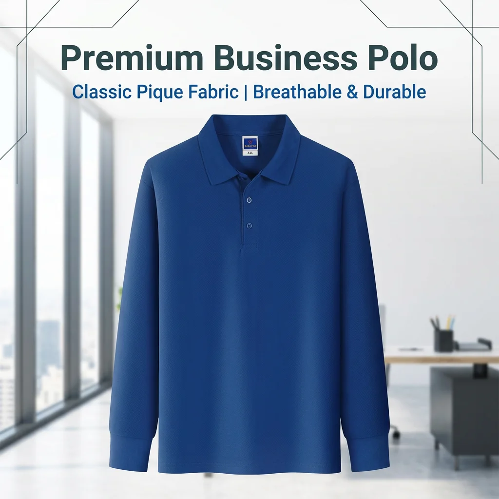 Polo Shirt Pique - Herenshirts van katoen met lange mouwen,