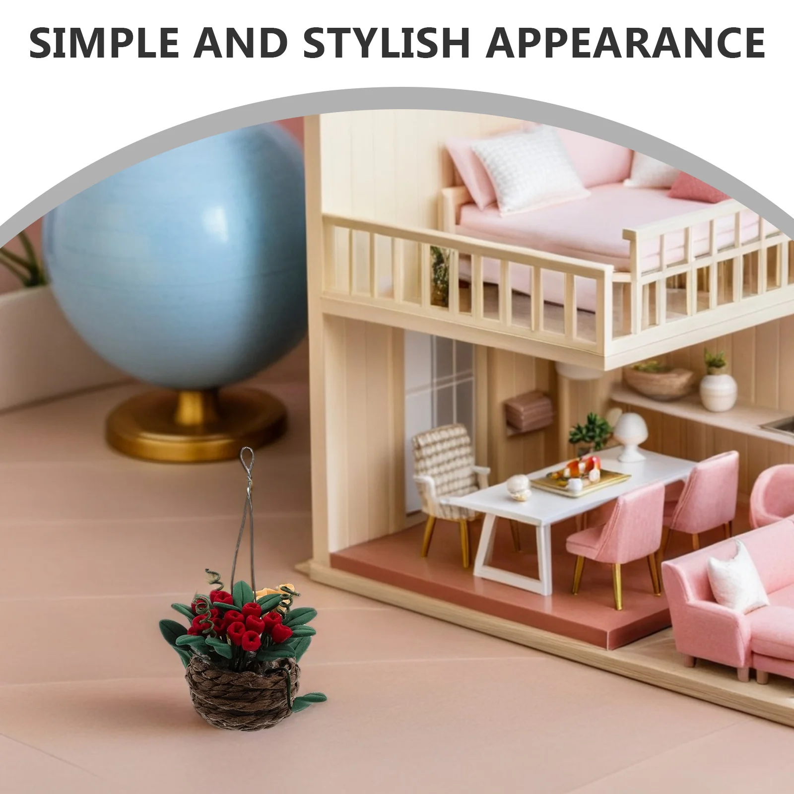 

Miniature Hanging Basket: Realistic Dollhouse Garden Decor With Artificial Plants For Fairy Garden, Mini Landscape Model,