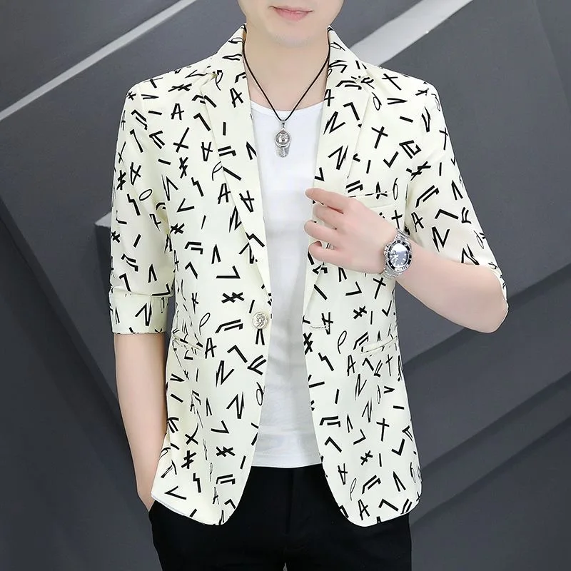 180 Summer black casual suit jacket thin three-quarter sleeve suit