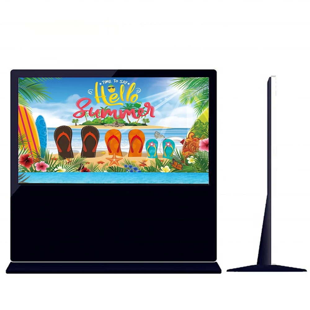 

55 Inch Horizontal Floor Standing Advertising Screen Interactive Digital Kiosk Lcd Display Kiosk for Shopping Mall