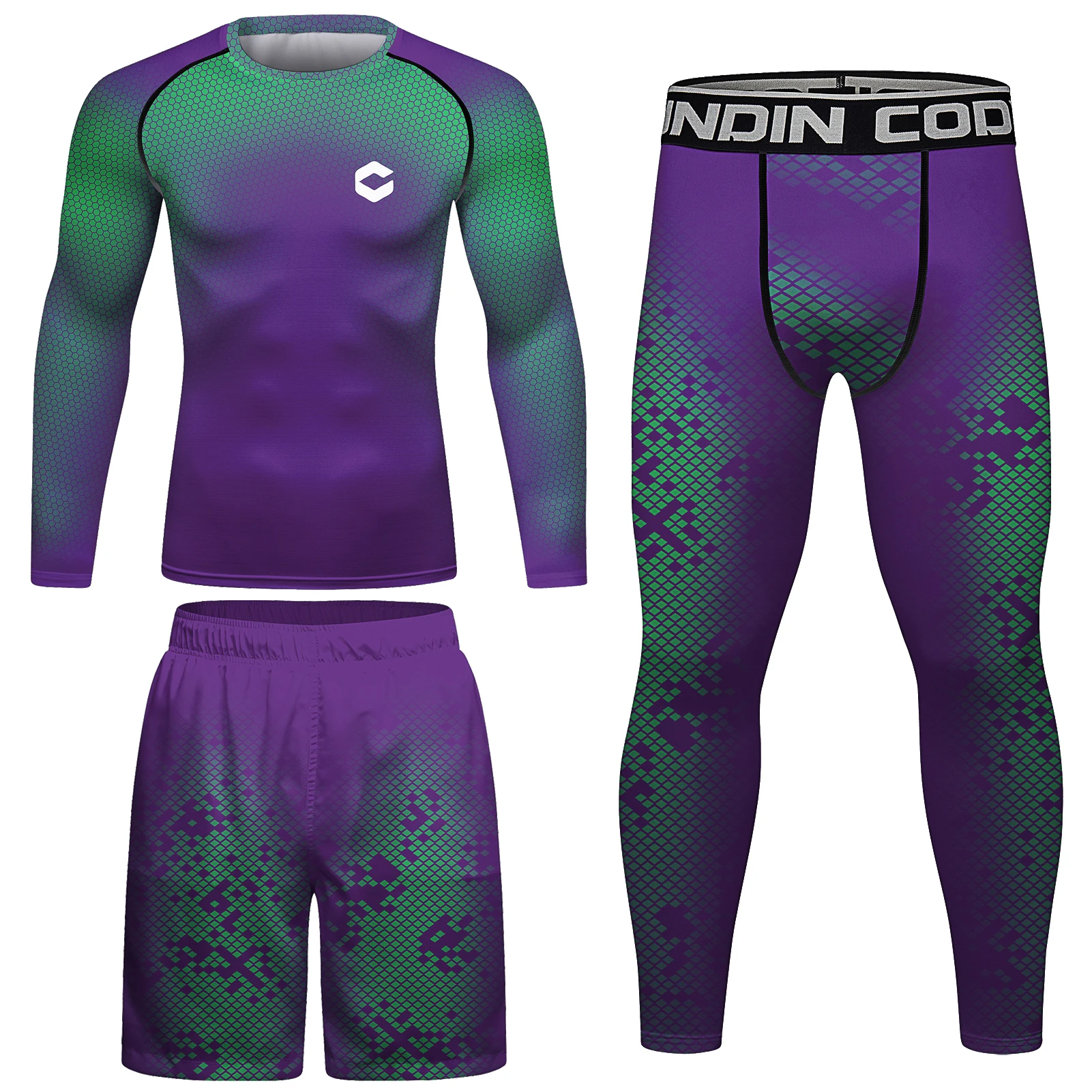 BJJ Rashguard dla zawodników MMA męska koszulka kompresyjna + legginsy + spodenki komplet bokserska Rashguard odzież sportowa Muay Thai Kickboxing