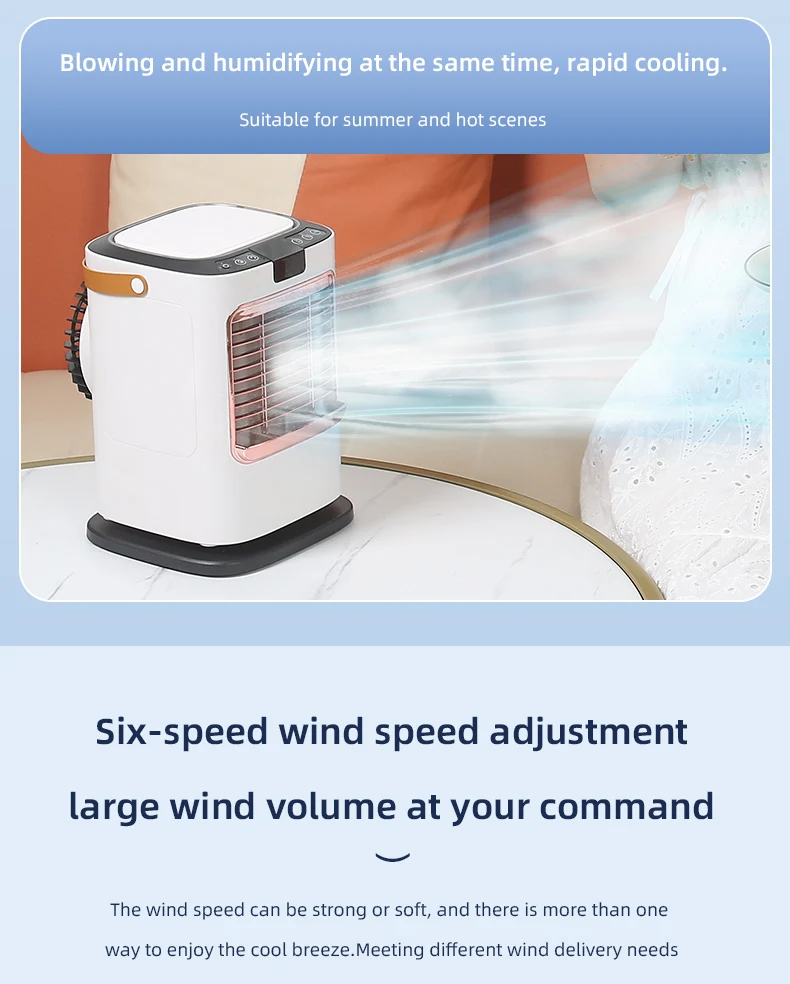 Humidification Refrigeration Small Fan Portable Mini Electric Cooling Fan 2nd Generation Negative Ion Desktop Fan Healthy Cool