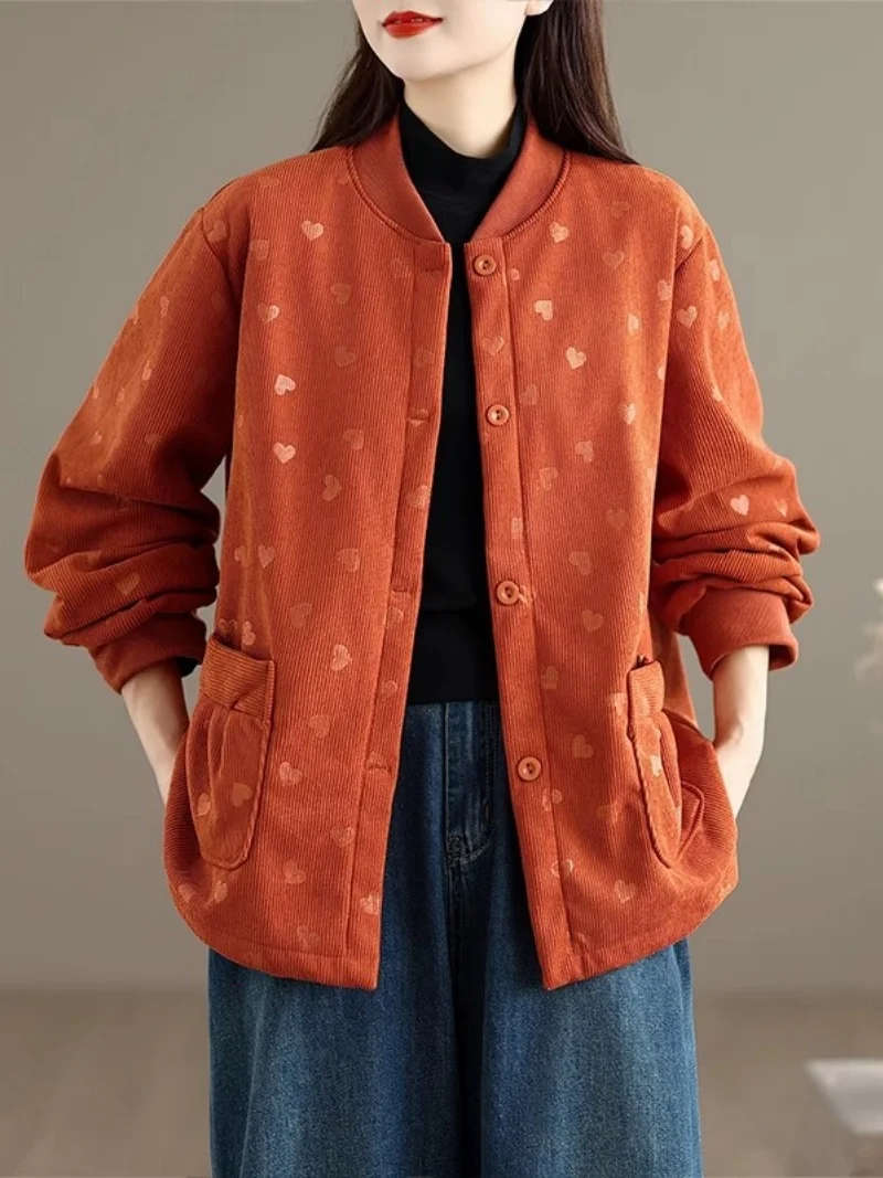 

Толстовка с принтом, кардиган для женщин, осенью и зимой, 2022, короткая плюшевая куртка нового стиля, свободный повседневный топ w817