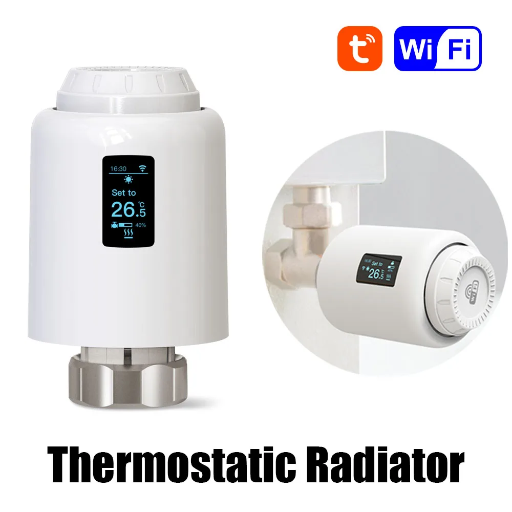 

Tuya Bluetooth TRV WiFi Thermostatic Radiator Valve Smart Programmable Actuator Temperature Controller Support Alexa Google Home