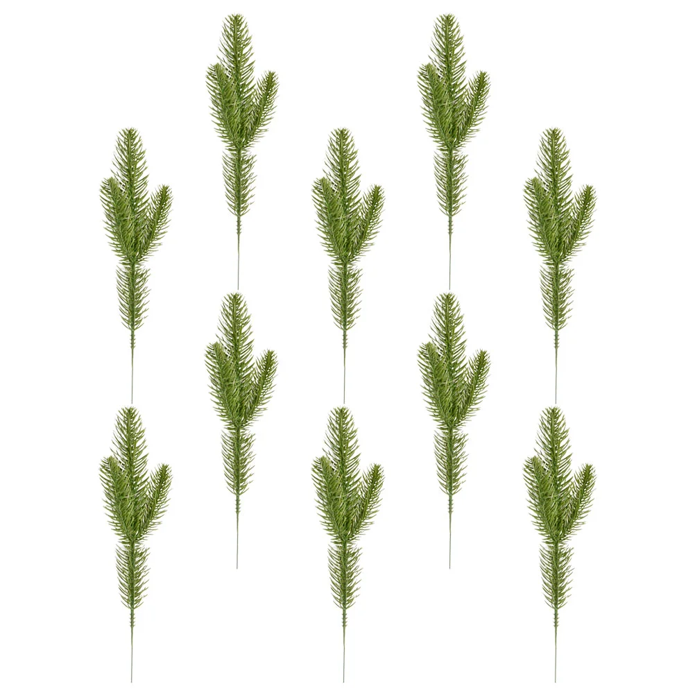 

20 Pcs Simulated Trident Pine Needles Christmas Supplies Household Plastic Festival Flower Picks Artificial Branch Processed