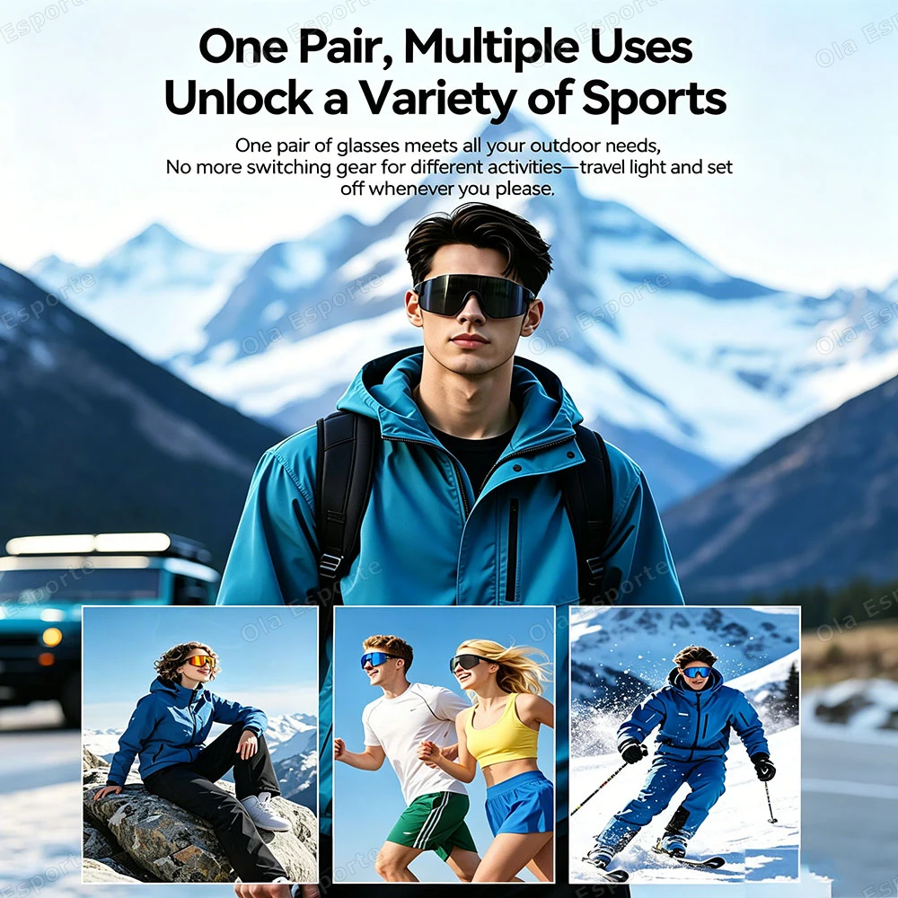 Cycling Smart Glasses Camera Bluetooth Call Anti-shake Sunglasses Men Women Smart Audio Glasses Waterproof Music Windproof Glass view 6