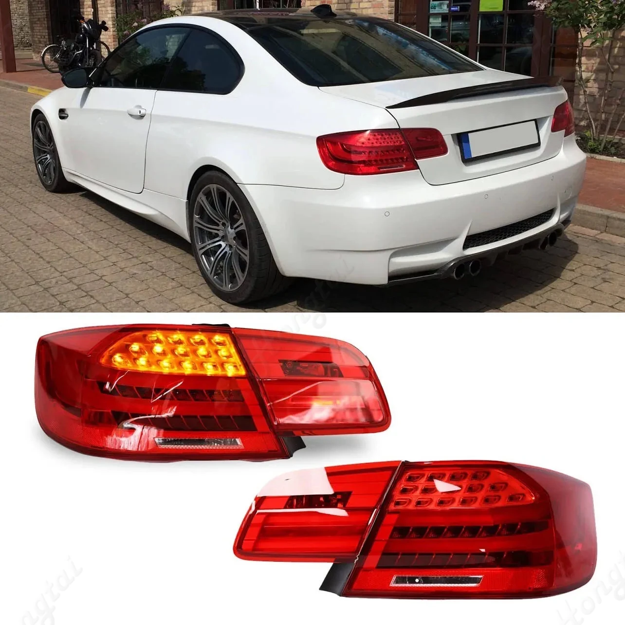 Pair Taillight assembly For 2006 2007-2013 BMW E92 335 M3 3-Series 