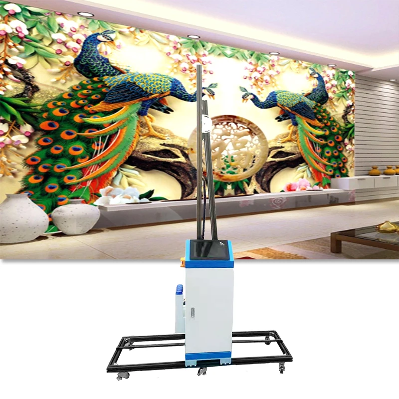 Vertical  UV Ink digital wall printer 3D Glass Background machine For printing Wall Mural Varnish Effect picture