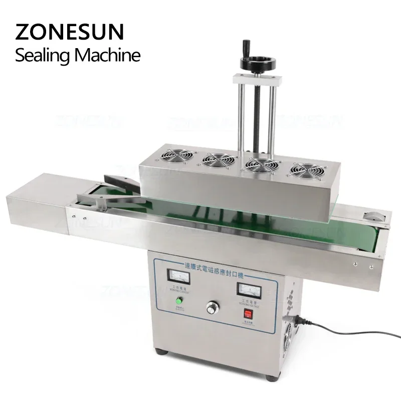 ZONESUN ZS-FK2100 verticale inductiesluitmachine, elektromagnetische continue aluminiumfoliesealer
