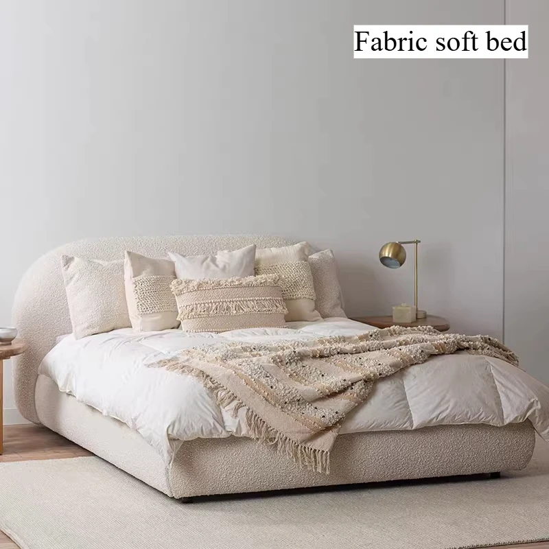Camas Dobles Estilo Crema para Adolescentes, con Cabecera Tamaño Completo, Diseño Nórdico, Camas Dobles en Oferta, Ropa de Cama, Muebles para el Hogar