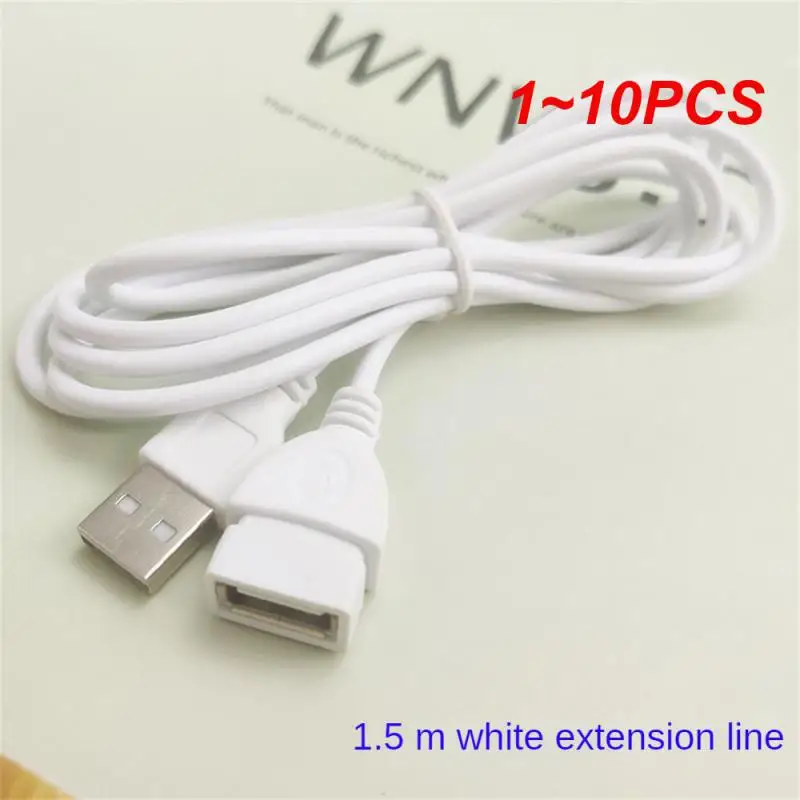 1~10PCS Beige White Data Line Wide Scope Of Application Spare Parts Extension Cord Usb Male To Female Usb Male To Female