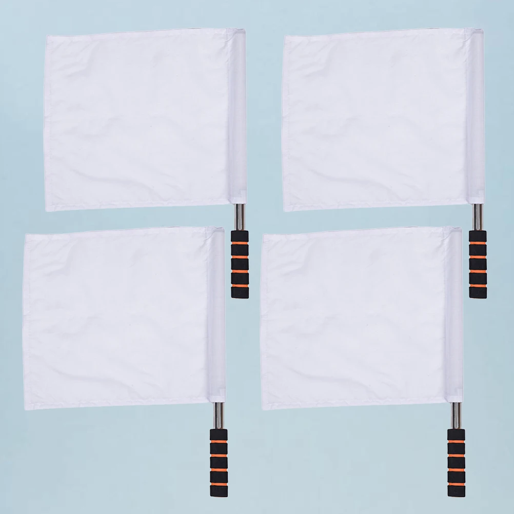 

4pcs Hand Signal For Sports Referee Lightweight Red Flags With Stainless Steel Pole Sponge Handle Perfect For Football Racing