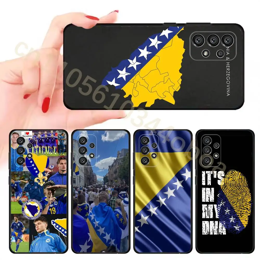 Bosnia Herzegovina Flag Phone Case For Samsung Galaxy A13,21s,22,31,32,52,53,71,80,A91 Soft Black Shell