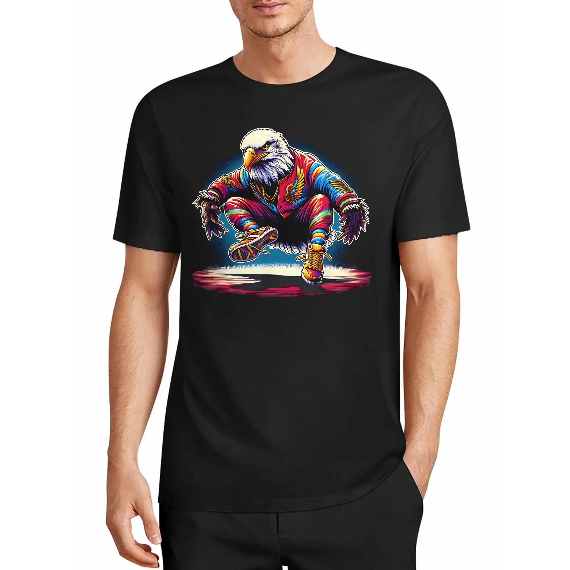 Men's T-Shirt Hip Hop White Headed Eagle Dancer