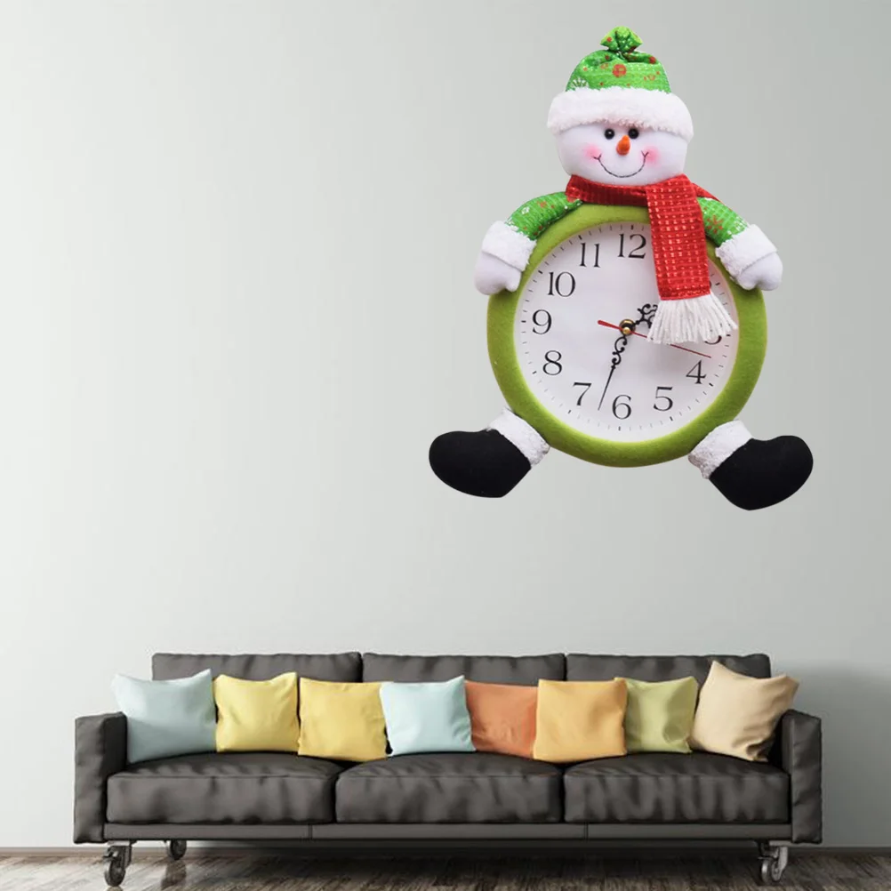 

Christmas Clock Home Decoration Old Man Snowman Electronic Clock Wall Pendant Living Room Creative Gift(Snowman, without