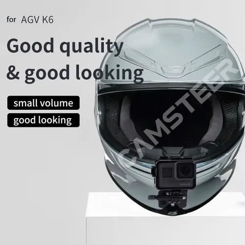 Imagen 2 del producto Para casco AGV K6, soporte de barbilla de aluminio personalizado para GoPro Hero 13 12 11 Insta360 X4 X3 Acepro DJI Action 5pro 4, accesorios de cámara