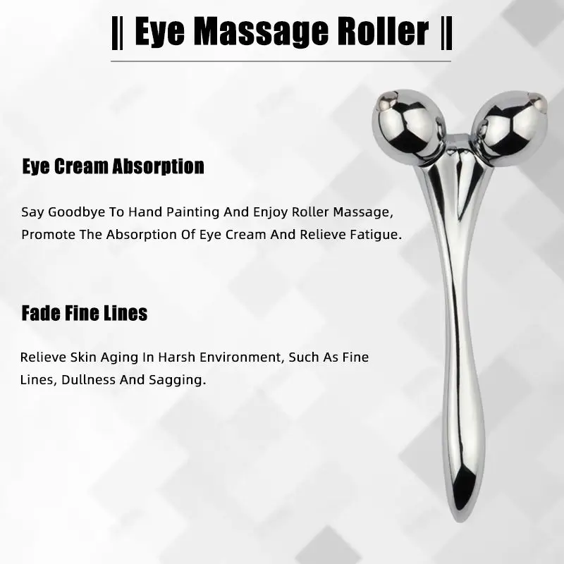3D Face Roller Premium Massager Metal Tool for Face Neck Eye Body Skin Care Facial Roller for Puffiness Wrinkles