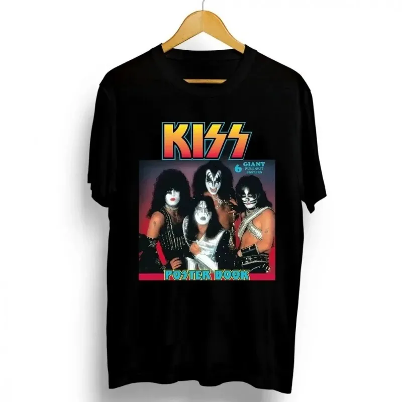 2024 New Fashion Kiss Band Rock Letter Poster Men\'s T-Shirt Graphics Funny Casual Short Sleeve Round Neck Shirt Hip Hop Tees