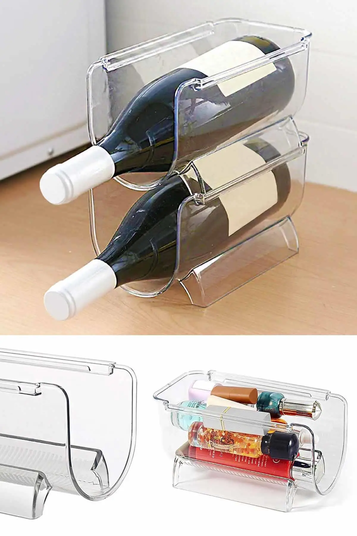 2022 Fashion Practical Refrigerator Organizer Bottle Rack Nesting Cosmetic  Transparent Quality Plastic