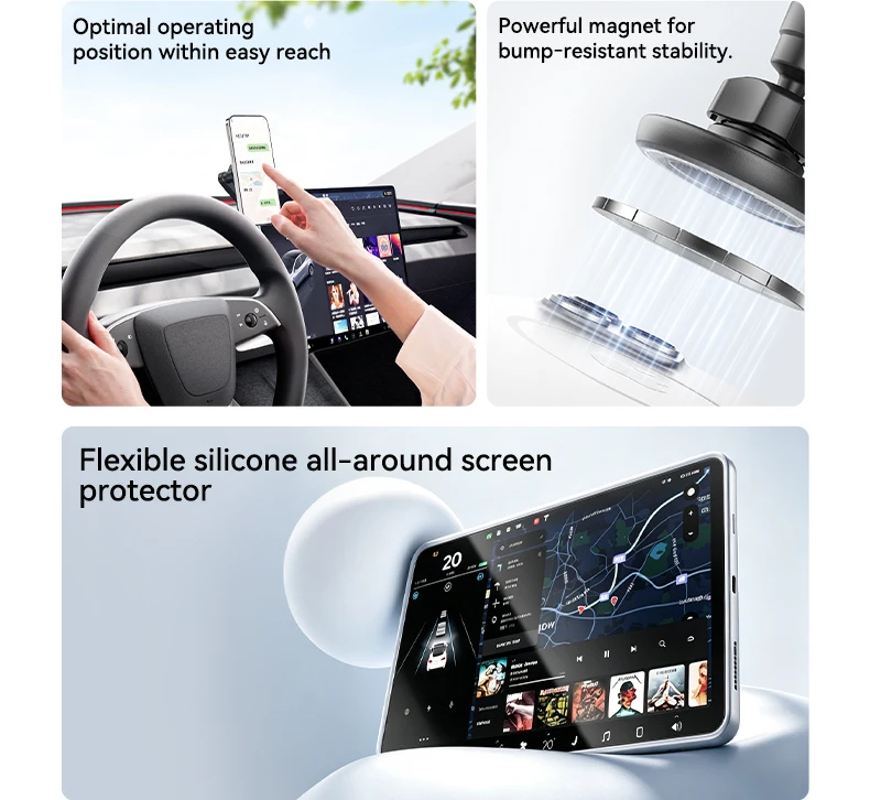 YZ für Tesla Model Y/YL Juniper 3 Highland Bildschirm Handyhalterung 15W Kabelloses Ladegerät Magnetische Halterung für Alle Handyzubehörteile – Detail 7