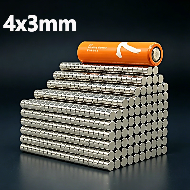 4x3mm Magnet N35 NdfeB Permanent Magnetic Imanes Small Round Shape Neodymium Magnet 4*3mm Accessory 50-1000pcs Fridge Craft Diy