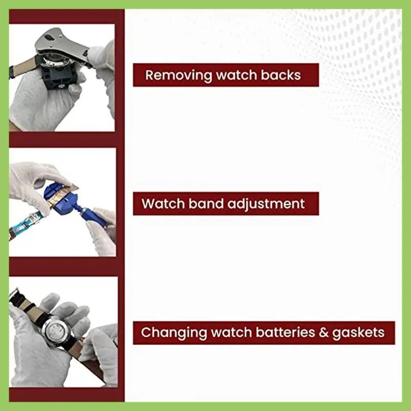 

ABJT-Watch Repair Kit (147 Pcs) Watch Repair Kit Strap Remover Bottom Opener Repair Watch Fixing And Adjusting Tools