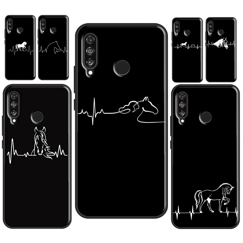 Horse Pony Heartbeat Phone Case For Huawei P20 Lite P40 P30 Pro Mate 10 20 Lite P Smart Z 2019 2021 Soft Cover