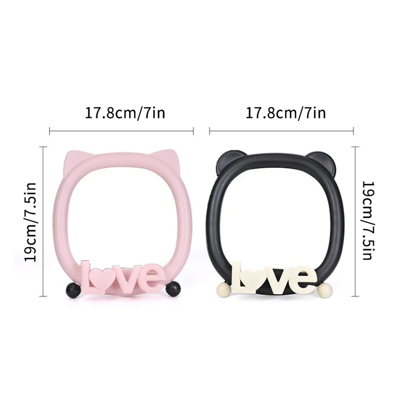 Espelho de maquiagem de orelha de gato/urso fofo com suporte de rack de telefone mesa simples base de bancada uso para mesa de banheiro espelhos cosméticos