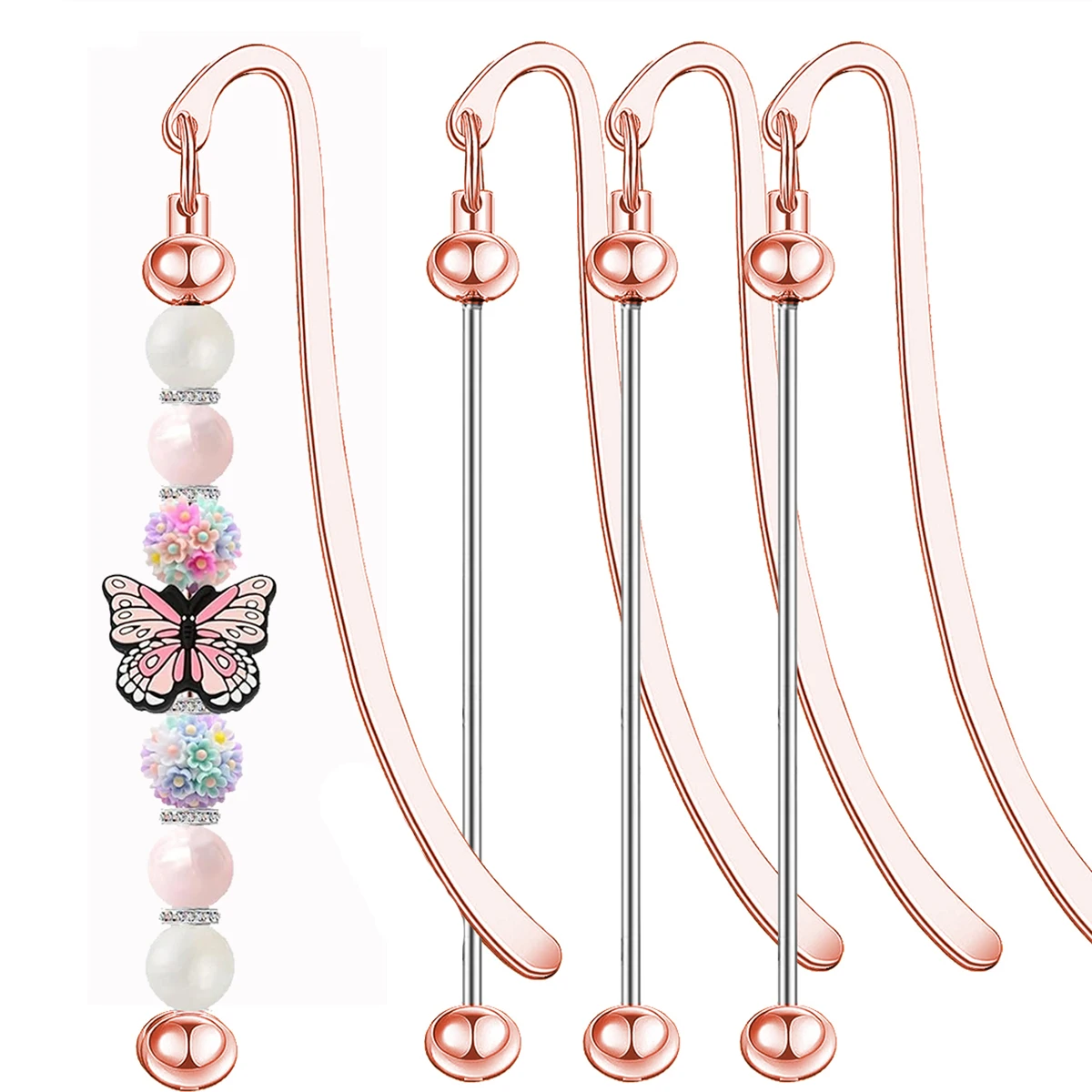 

3/6 DIY beaded bookmark Pendant bar Custom decorative stainless steel chain Handmade beaded book lanyard chain DIY crafts