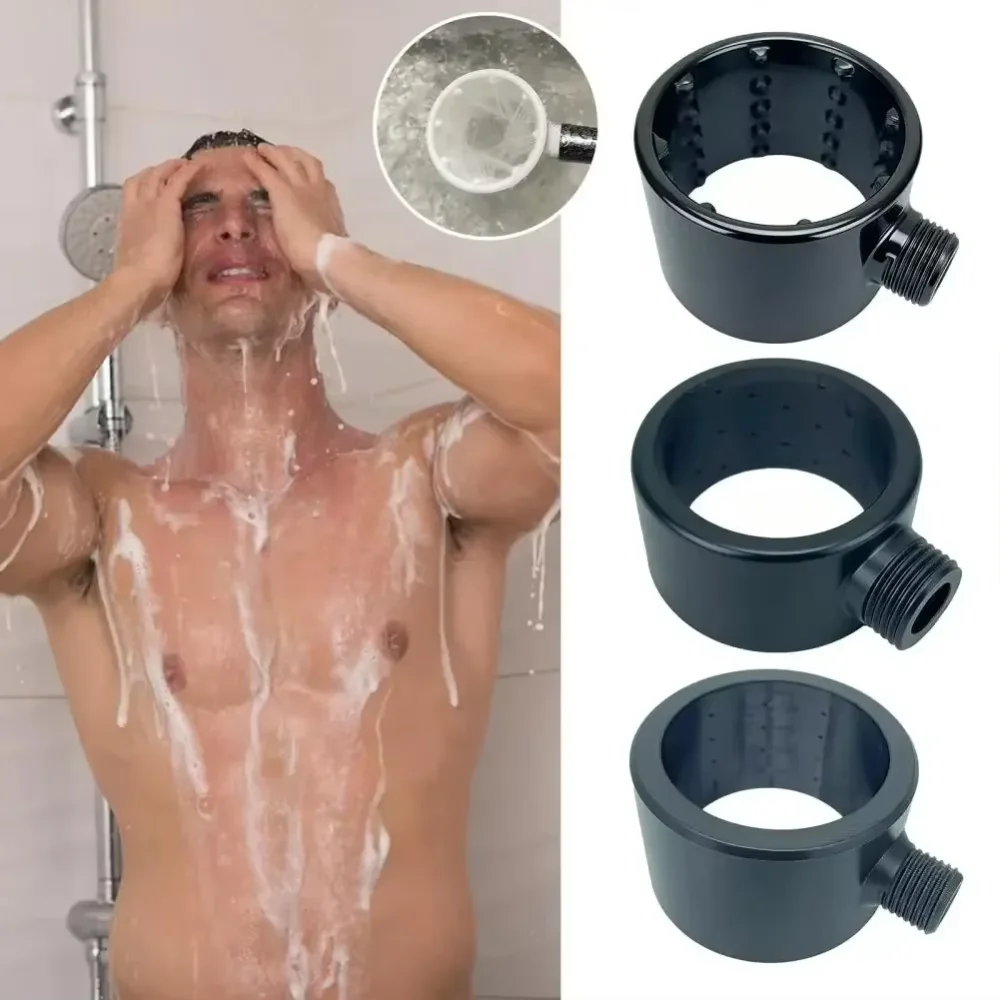 High Pressure Men Shower Nozzle Circular Flushing 360-Degree Ring Circular Flushing Sprayer Powerful Supercharging