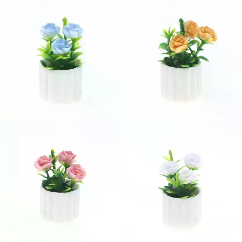 Potted Miniature Green Plants Dollhouse Lifelike Simulation Home Micro Landscape Garden Tabletop Decor
