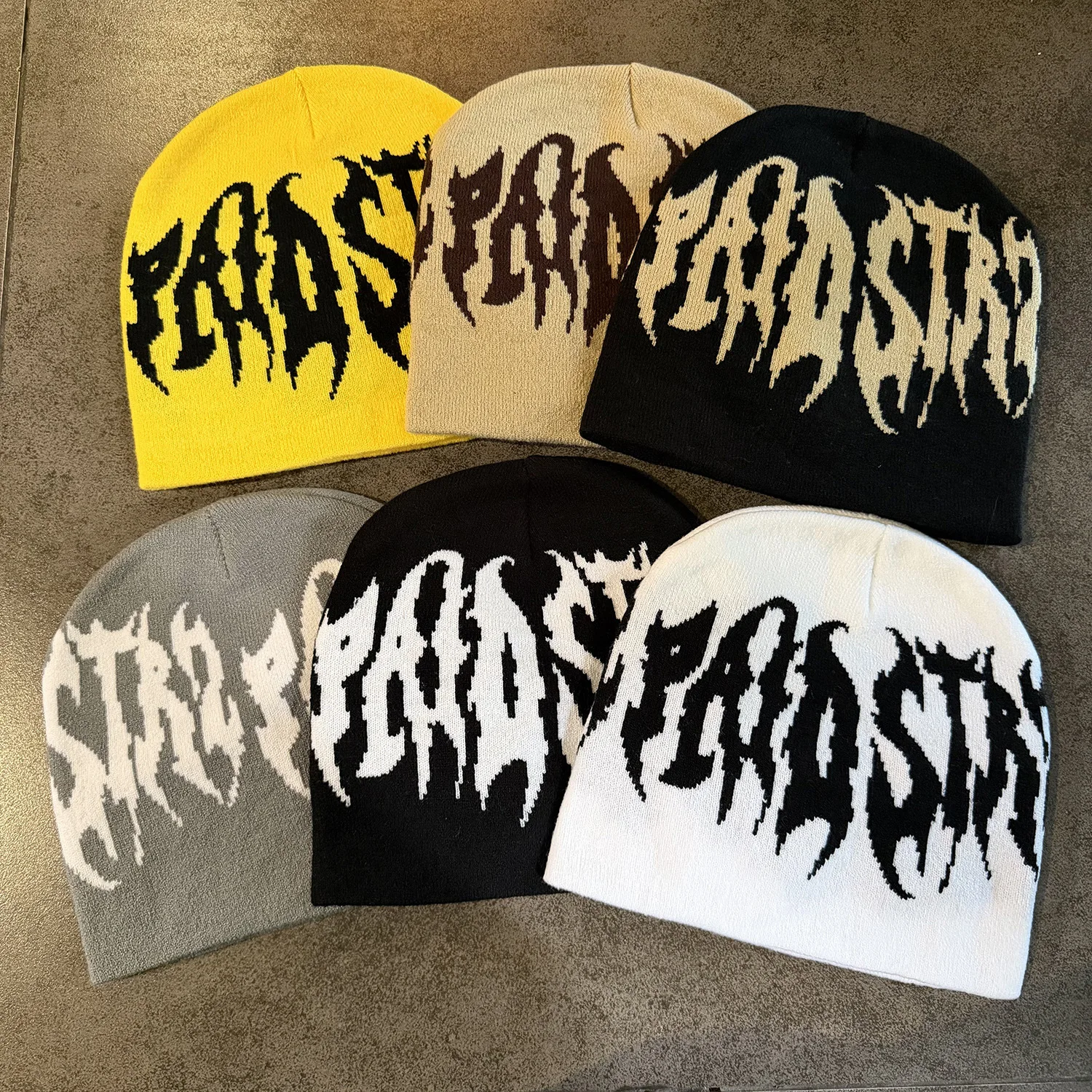 New Double-sided Letter Knitted Hat for Men and Women in Autumn and Winter, Warm Skateboard Cold Hat, Jacquard Pullover Hat