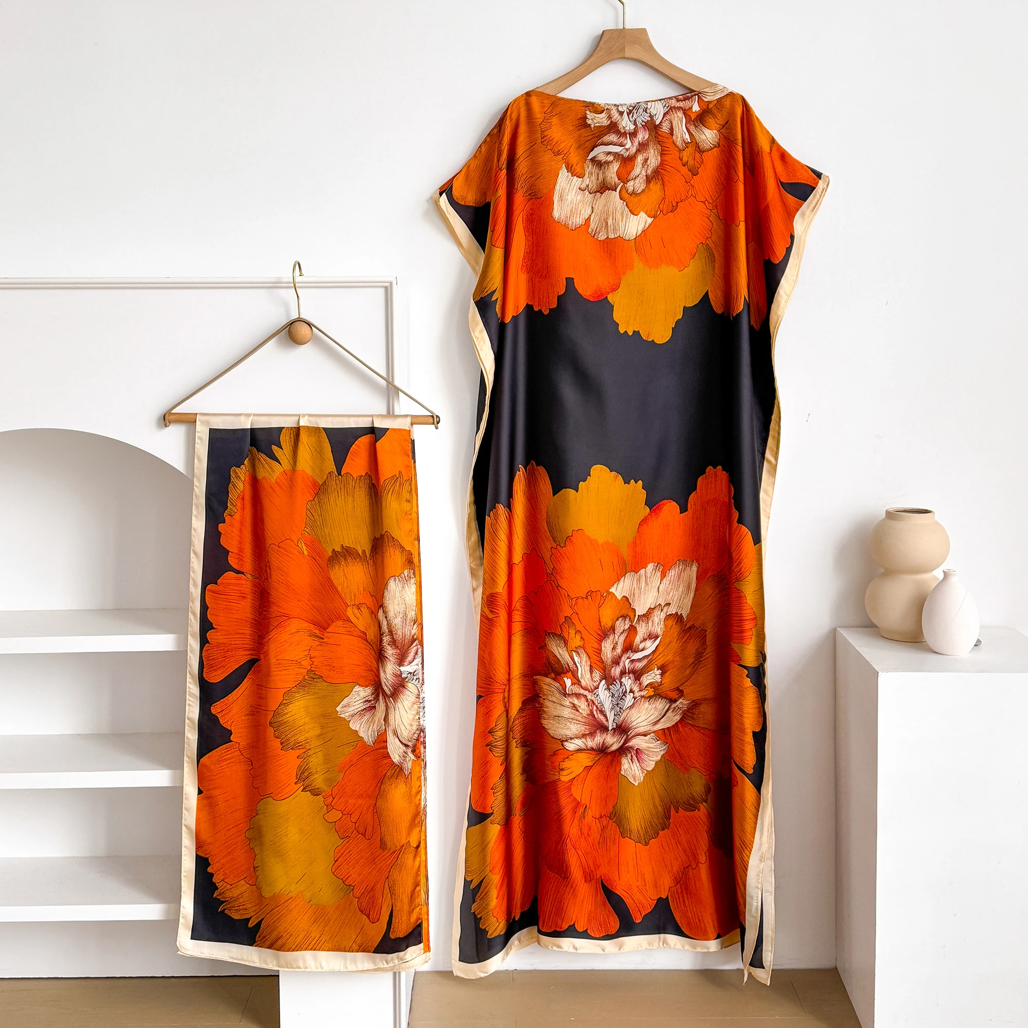 

Summer Beach Women's Sexy Fashion Print Chiffon Smock Bikini Cover up Loose Blouse Comfortable Sunscreen Poncho 2026