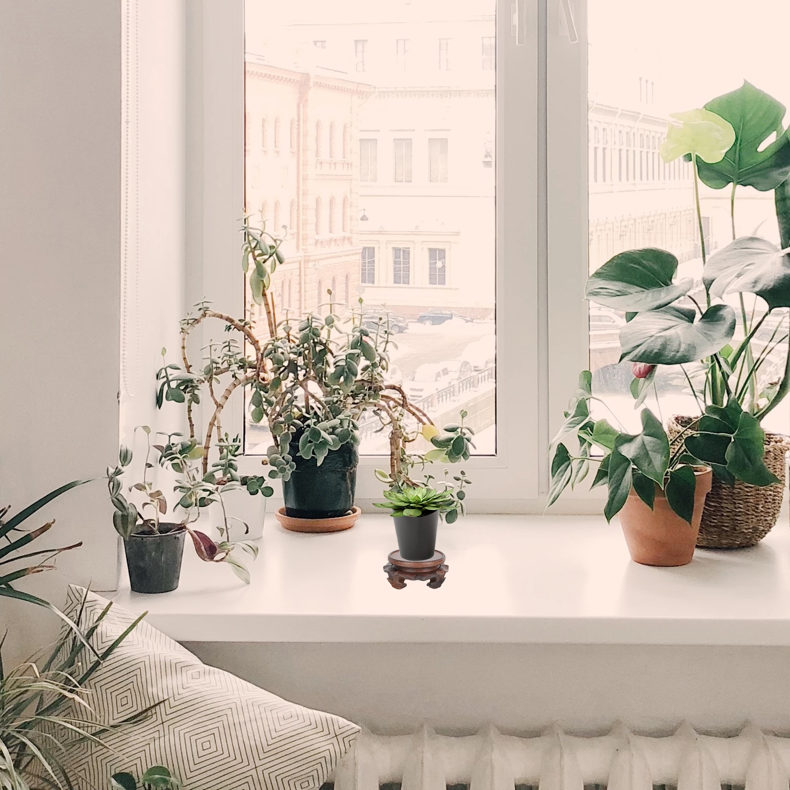 

Durable Wooden Vase Base Hollow Display Stand For Flower Pots And Crafts Home Decorative Accessories