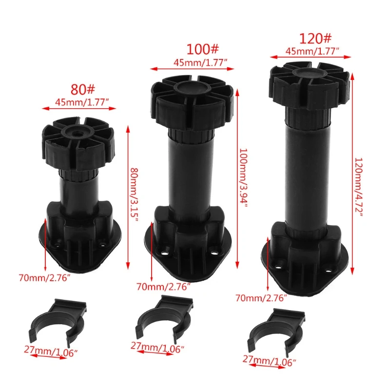

YYSD 4pcs Adjustable Height Cupboard Foot Cabinet Leg For Kitchen Bathroom