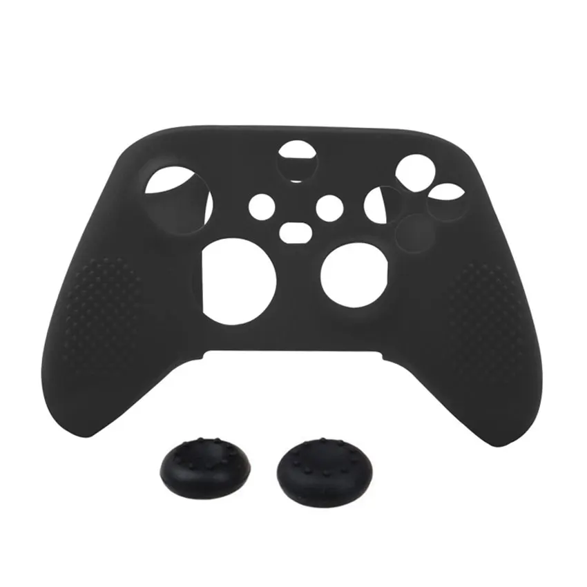 FOR Xbox One S Slim Controller Joystick Gel Rubber Anti-Slip Dust Particle Silicone Cover Protective Holster + 2pcs Thumbstick