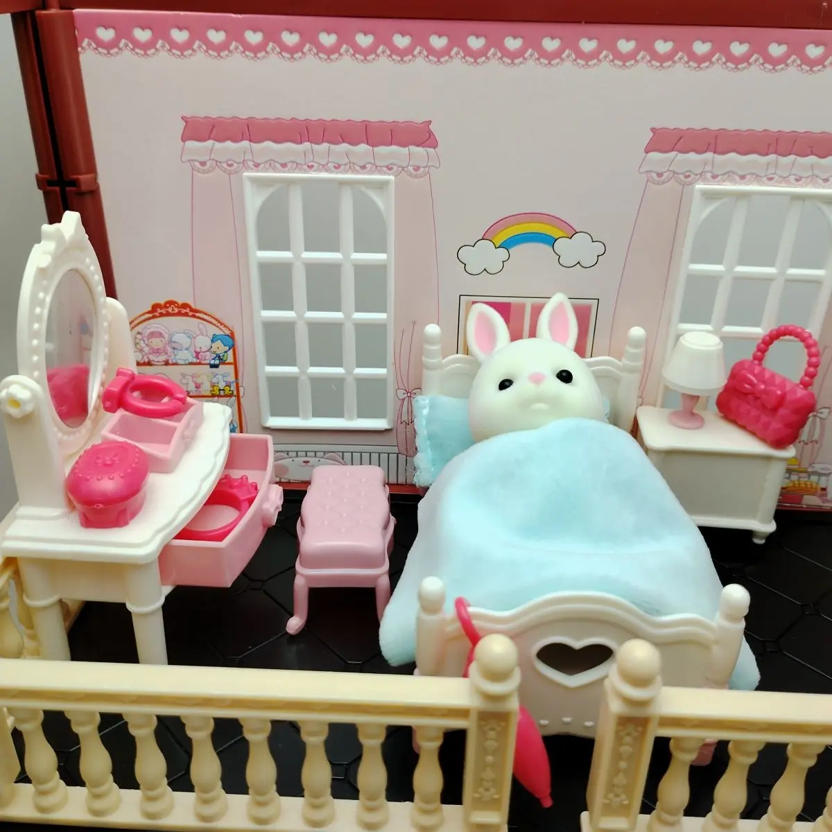 Maison de poupées de jeux de famille, mobilier de chaise, jouets de simulation, châteaux de princesse, villas, cadeau de Noël pour enfants