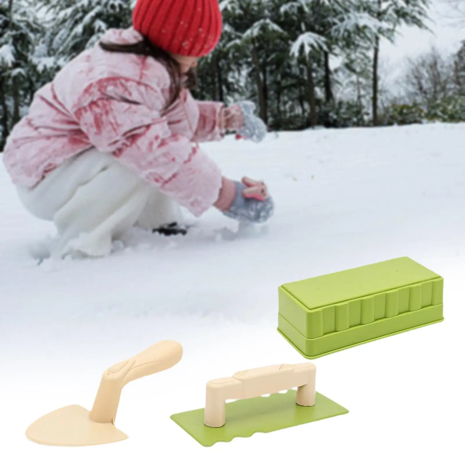 Kits de construcción de castillo de arena de 3 piezas, juego de juguetes de ladrillo de nieve para niños pequeños al aire libre