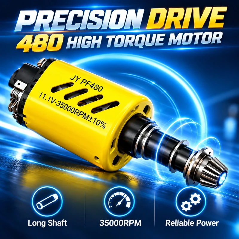 Stable Running 480 Long Shaft DC Motor 11.1V 35000RPM High Torque Hobby Model Gearbox Replacement