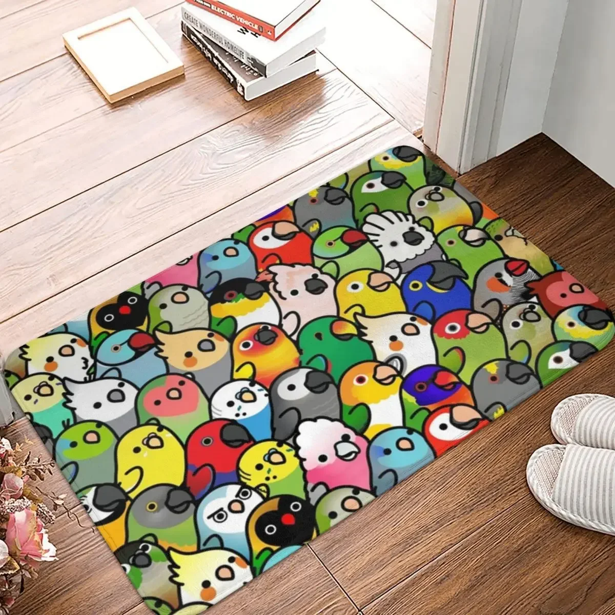 Birds Animals Kitchen Non-Slip Carpet Everybirdy Pattern Living Room Mat Welcome Doormat Floor Decoration Rug