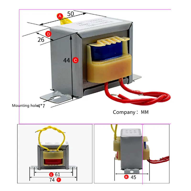 EI48 * 24 10W power transformer db-10va input 220V 380V to 12V/36V/110V/220V/380V/1000V pure copper wire single / double voltage