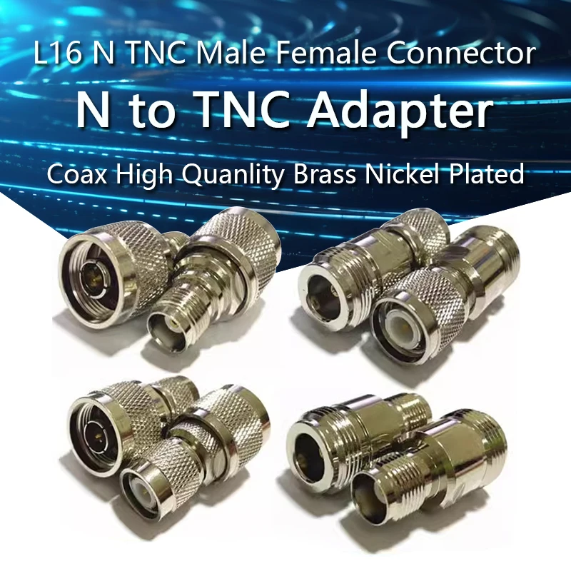 

L16 N Male Female To TNC Male Female Straight Connector Adapter L16 N To TNC Male Female Coax High Quanlity Brass Nickel Plated